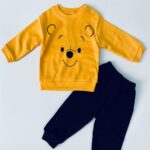 Erkek Bebek Sevimli Ayı Baskılı Sarı TREND Takım