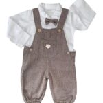 KAHVERENGİ KETEN GÖMLEK'LİSALOPET ERKEK BEBEK ÇOCUK 2'Lİ TAKIM