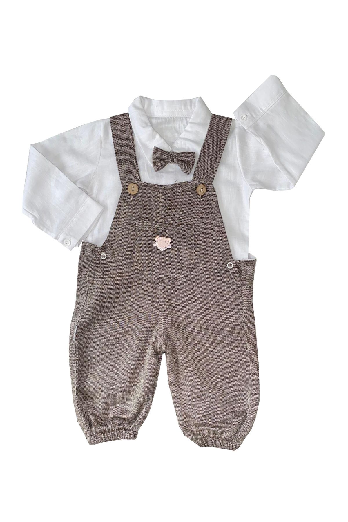 1_org_zoom-3.jpg KAHVERENGİ KETEN GÖMLEK'LİSALOPET ERKEK BEBEK ÇOCUK 2'Lİ TAKIM - Görsel 1