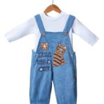 BEBEK KADİFE MAVİ SALOPET