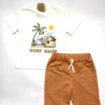 ERKEK ÇOCUK ALT ÜST KISA KOL ŞORT TROPİK BASKILI TAKIM