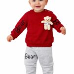 Unisex Bebek Pamuk 2'li Takım-KIRMIZI