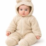 Fermuarlı Kuzu Welsoft Kapüşonlu Kışlık Bebek Tulum