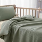 Müslin Bebek Nevresim takımı %100 Pamuk ( 2 Kat )Çarşafsız Yeşil